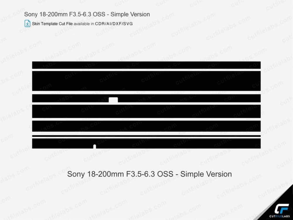 Sony E 18-200mm F3.5-6.3 OSS LE (2012) Cut File Template