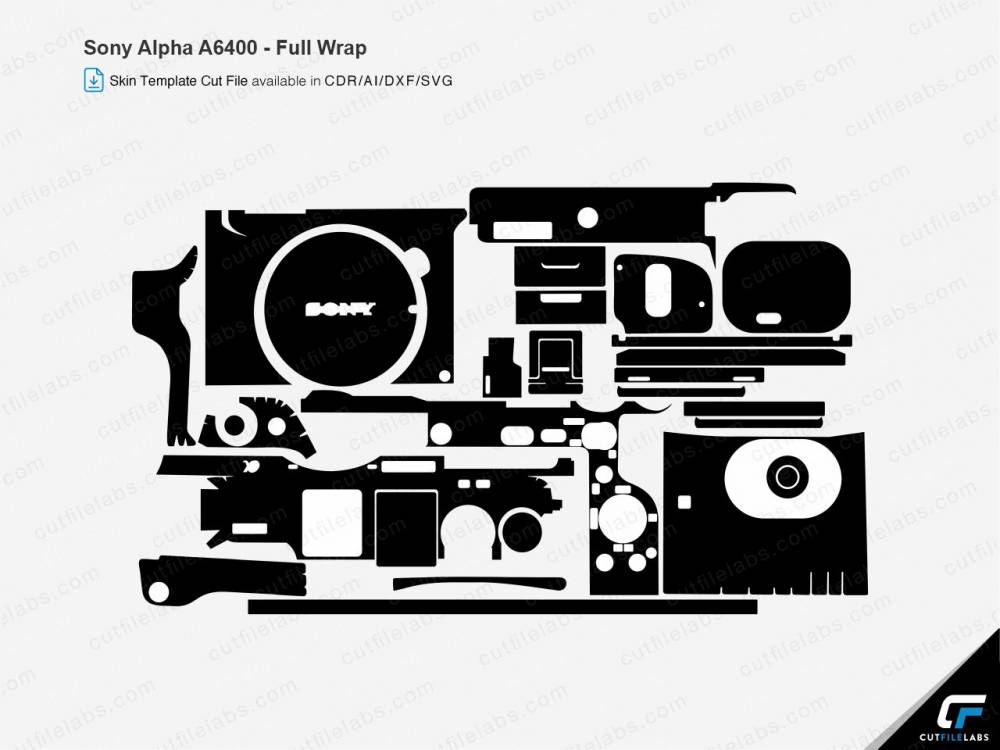 Sony Alpha A6400 (2019) Cut File Template