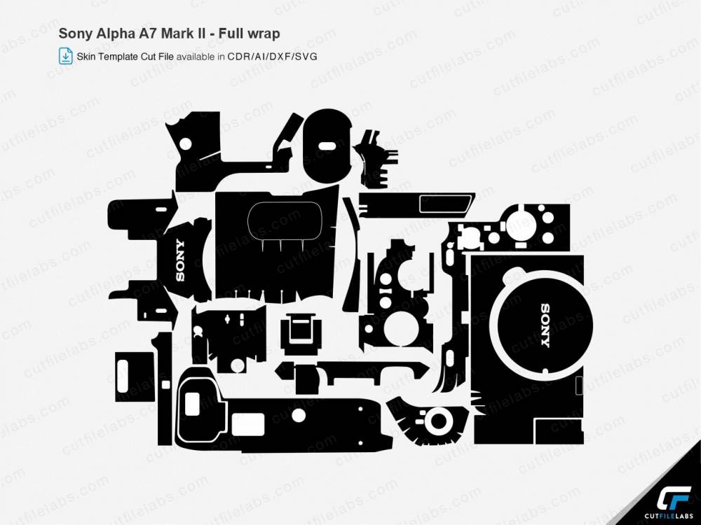 Sony Alpha A7 Mark II, A7R II Cut File Template
