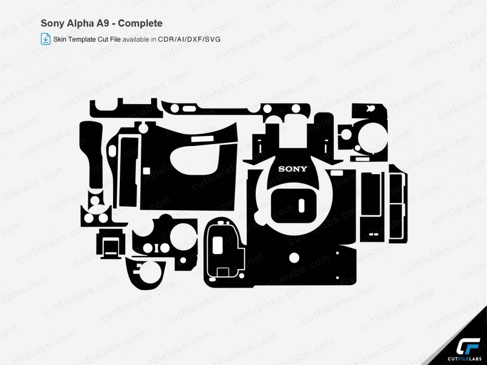 Sony Alpha A9 (2017) Cut File Template