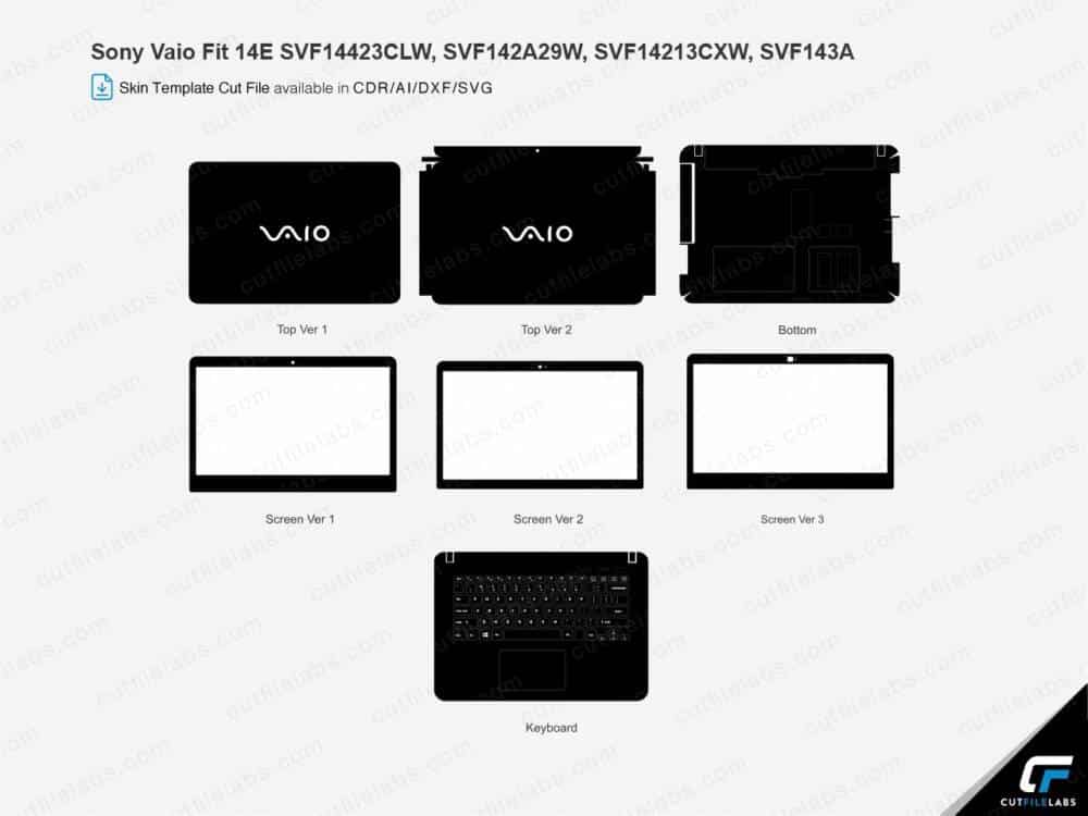 Sony Vaio Fit 14E SVF14423CLW, SVF142A29W, SVF14213CXW, SVF143A (2014) Cut File Template