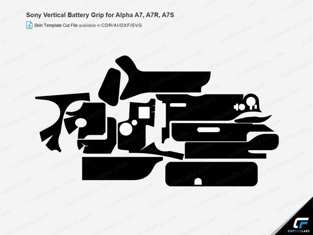 Sony Vertical Battery Grip for Alpha A7, A7R, A7S Cut File Template