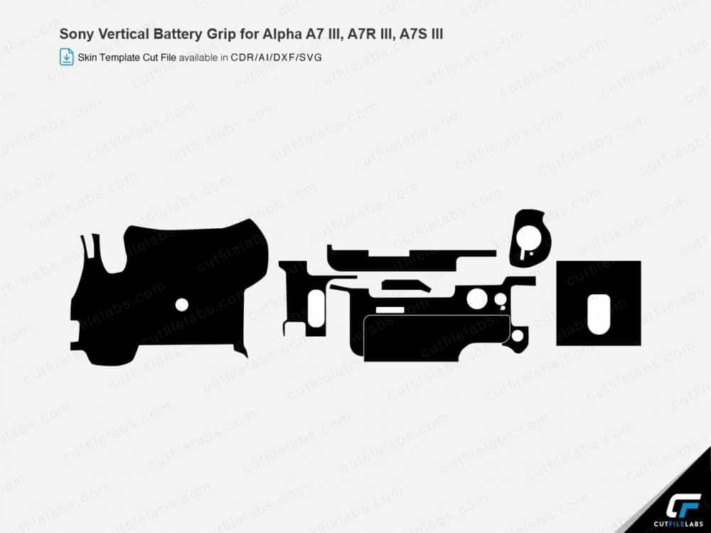 Sony VG-C3EM Vertical Battery Grip for Alpha A9, A7R III, A7 III Cut File Template