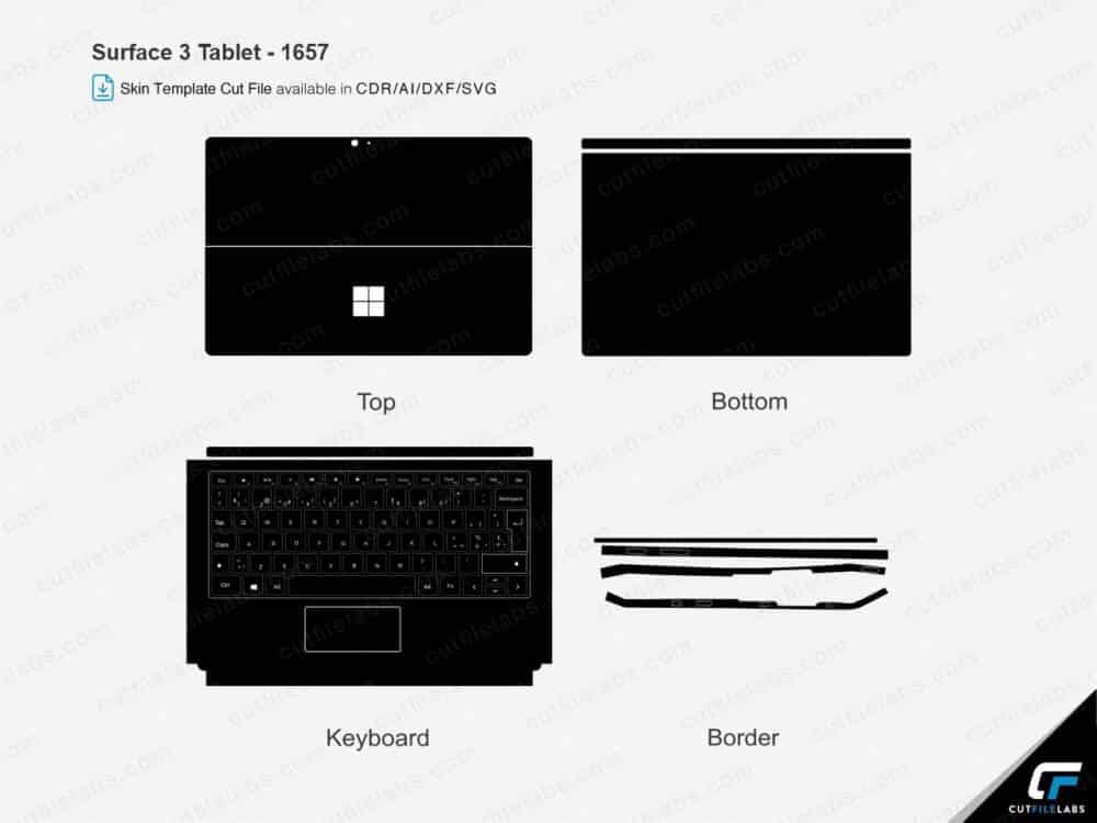 Surface 3 Tablet (1657) (2014) Cut File Template