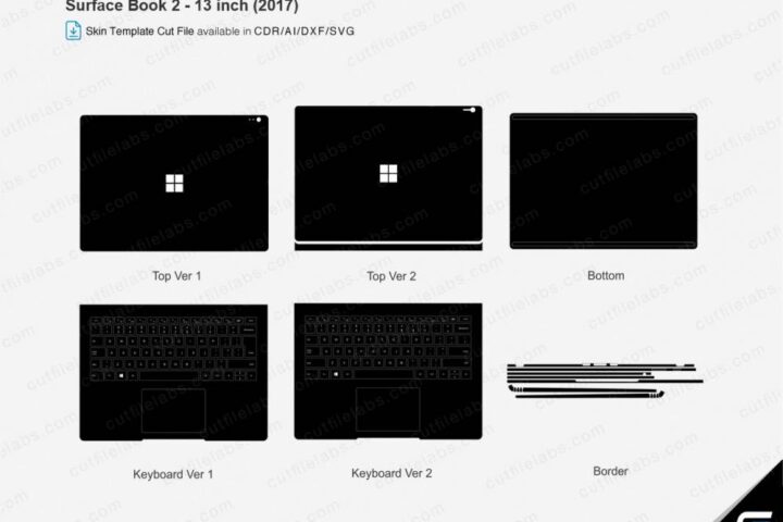 Surface Book 2 - 13 inch (2017) Cut File Template Vector