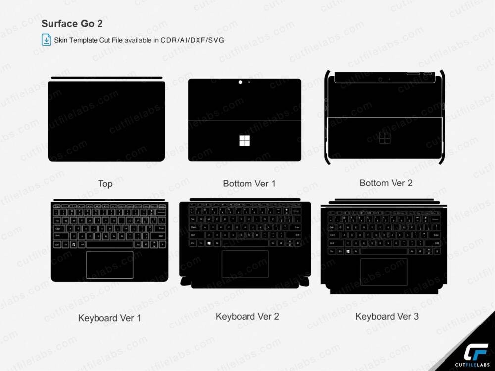 Surface Go 2 (2020 - Model 1901) Cut File Template Vector