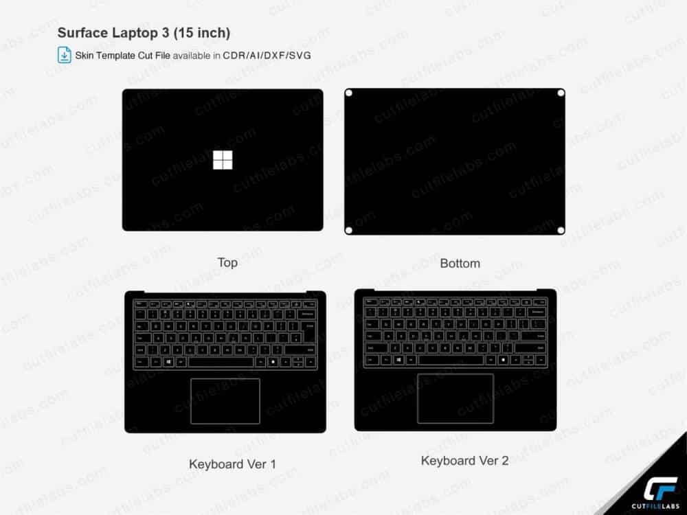 Surface Laptop 3 (15″) Cut File Template
