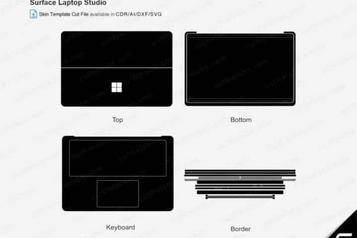 Surface Laptop Studio (2021) Cut File Template Vector