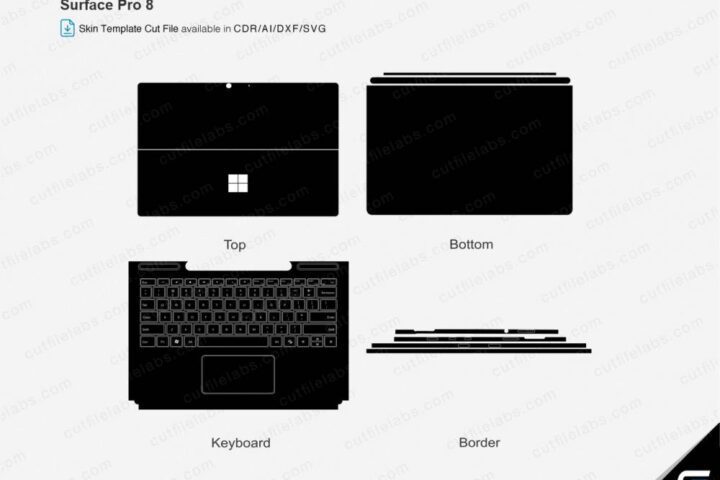 Surface Pro 8 (2021) Skin Cut File Template Vector