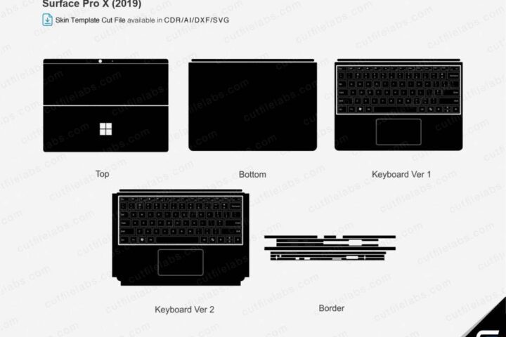 Surface Pro X (2019) Skin Cut File Template Vector
