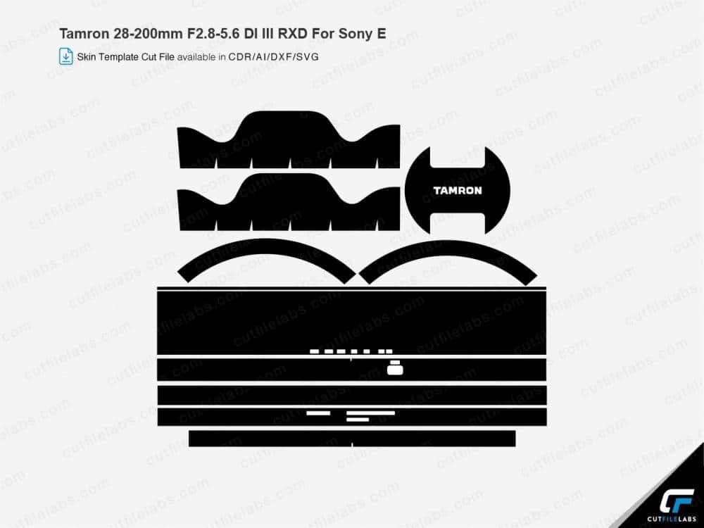 Tamron 28-200mm F2.8-5.6 Di III RXD for Sony E (2020) Cut File Template
