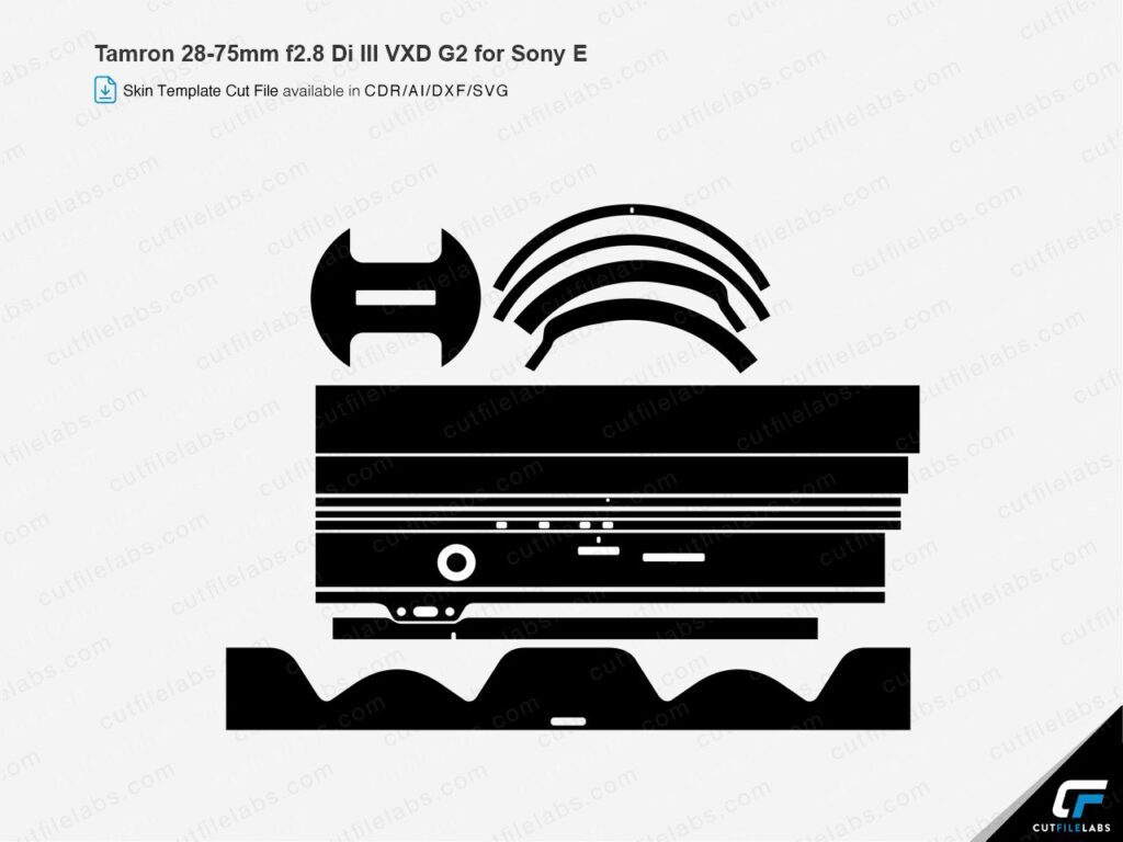 Tamron 28-75mm f2.8 Di III VXD G2 for Sony E (2021) Cut File Template