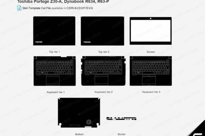 Toshiba Portege Z30-A, Dynabook R634, R63-P (2016) Cut File Template