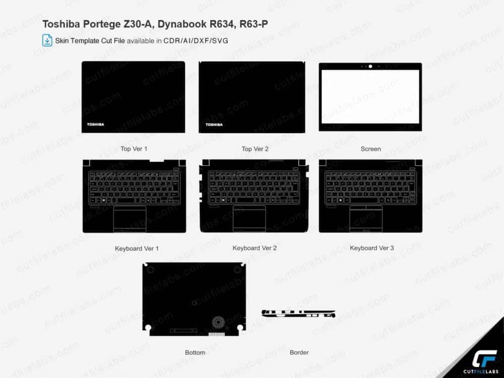 Toshiba Portege Z30-A, Dynabook R634, R63-P Cut File Template