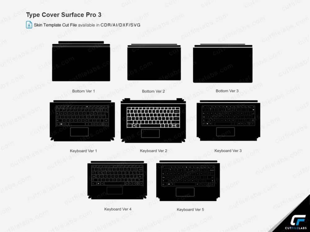 Type Cover – Surface Pro 3 Cut File Template