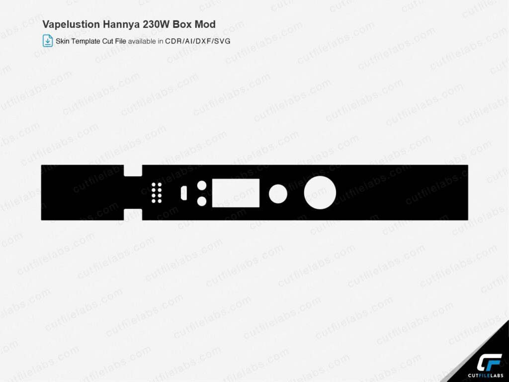 Vapelustion Hannya 230W Box Mod (2020) Cut File Template
