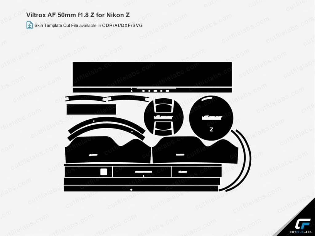 Viltrox AF 50mm f1.8 Z for Nikon Z Cut File Template