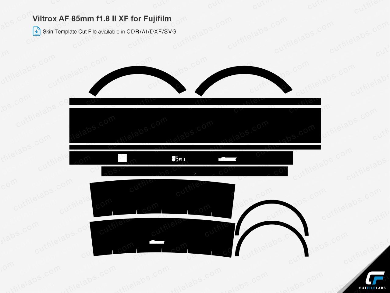 Viltrox AF 85mm f1.8 II XF for Fujifilm Cut File Template