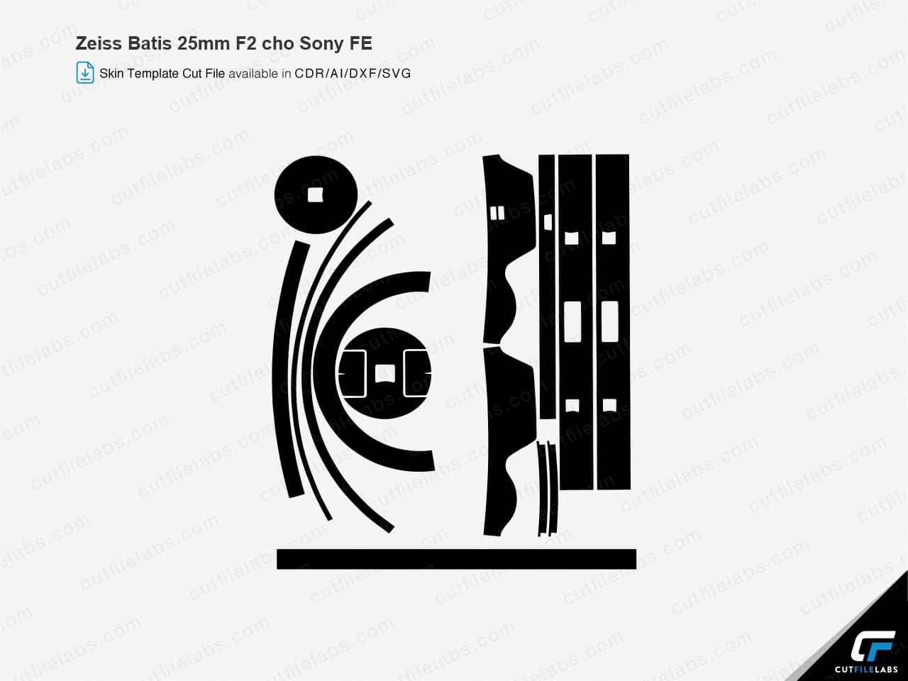 Zeiss Batis 25mm F2 for Sony FE (2015) Cut File Template