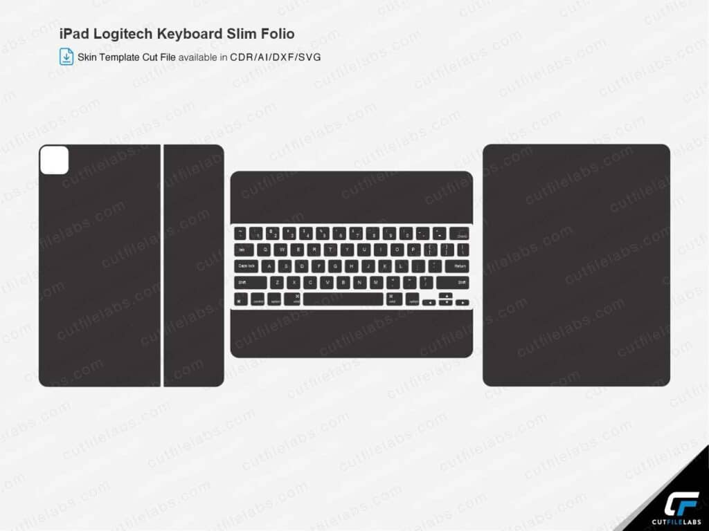 iPad Logitech Keyboard Slim Folio Cut File Template