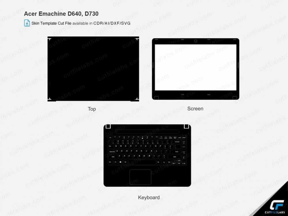 Acer eMachines D640, D730 (2010) Cut File Template | CutFileLabs