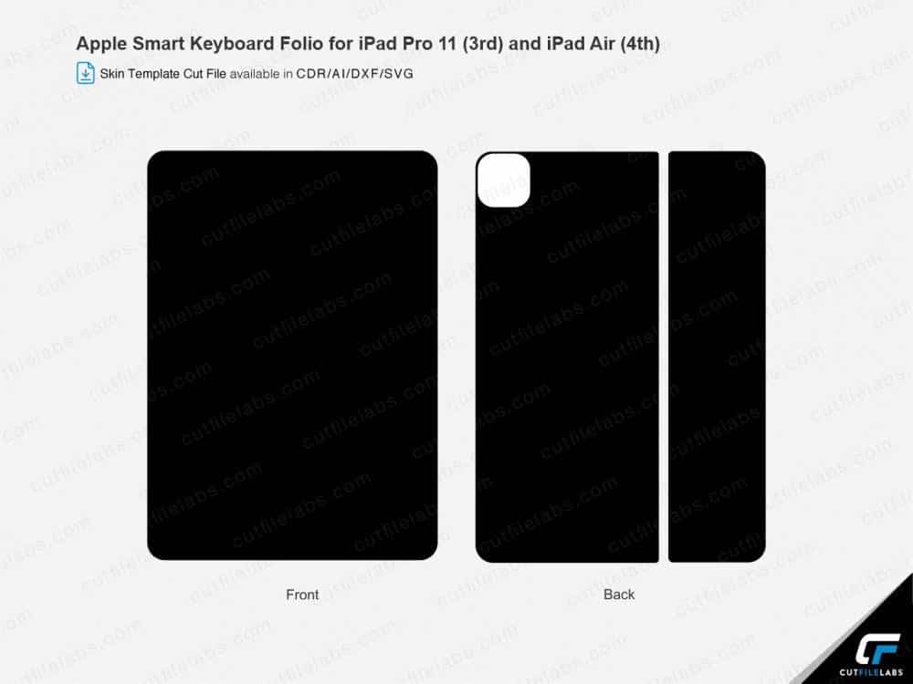 Apple Smart Keyboard Folio for iPad Pro 11 (3rd) and iPad Air (4th) Cut File Template Cut File