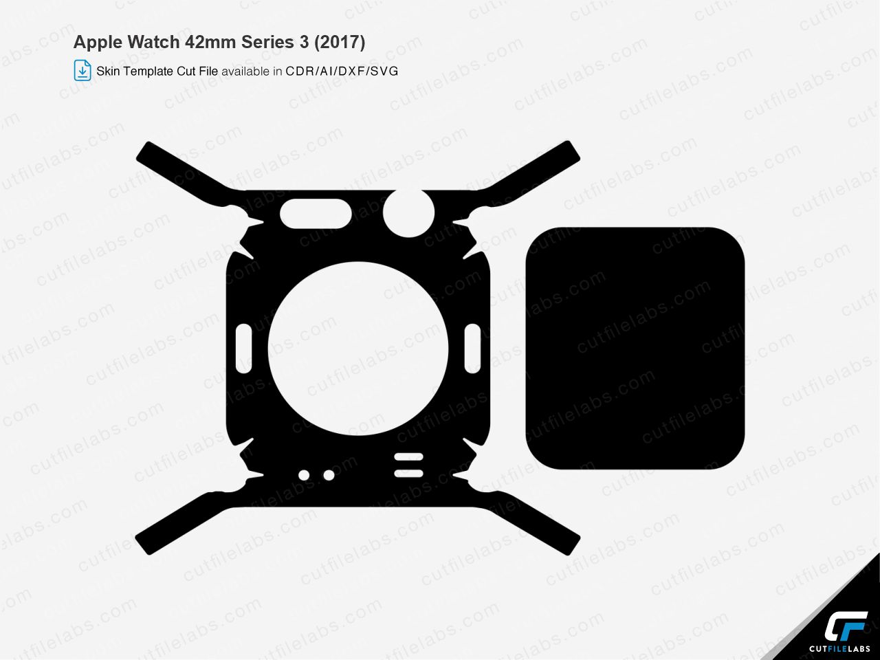 Apple Watch 42mm Series 3 (2017) Cut File Template | CutFileLabs