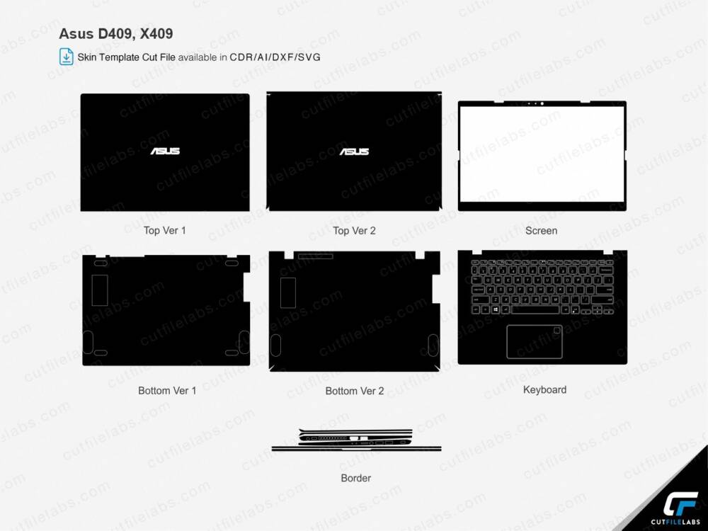 Asus VivoBook D409D, X409 (2019) Cut File Template | Cut File Labs