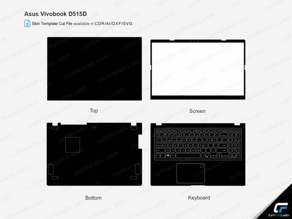 Asus VivoBook D515D (2021) Cut File Template | CutFileLabs