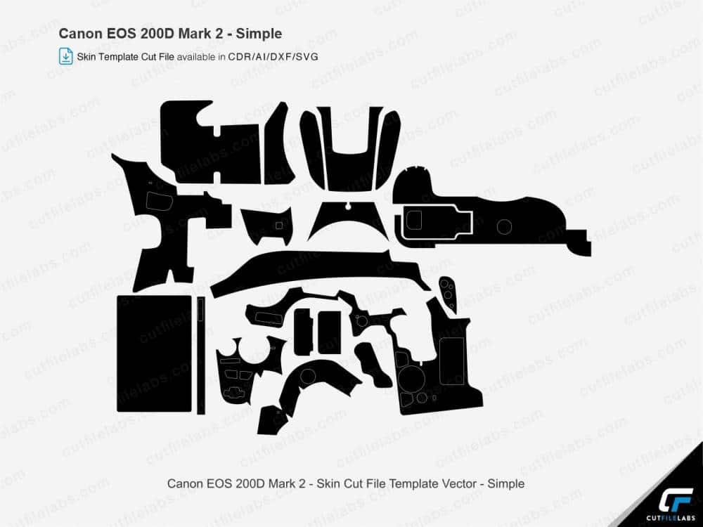 Canon EOS 200D Mark II (2019) Cut File Template | CutFileLabs