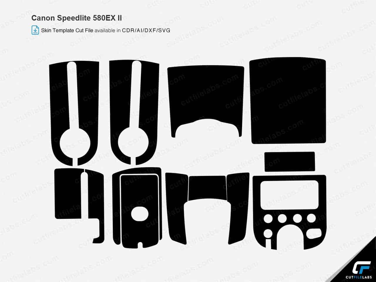 Canon Speedlite 580EX II (2010) Cut File Template CutFileLabs