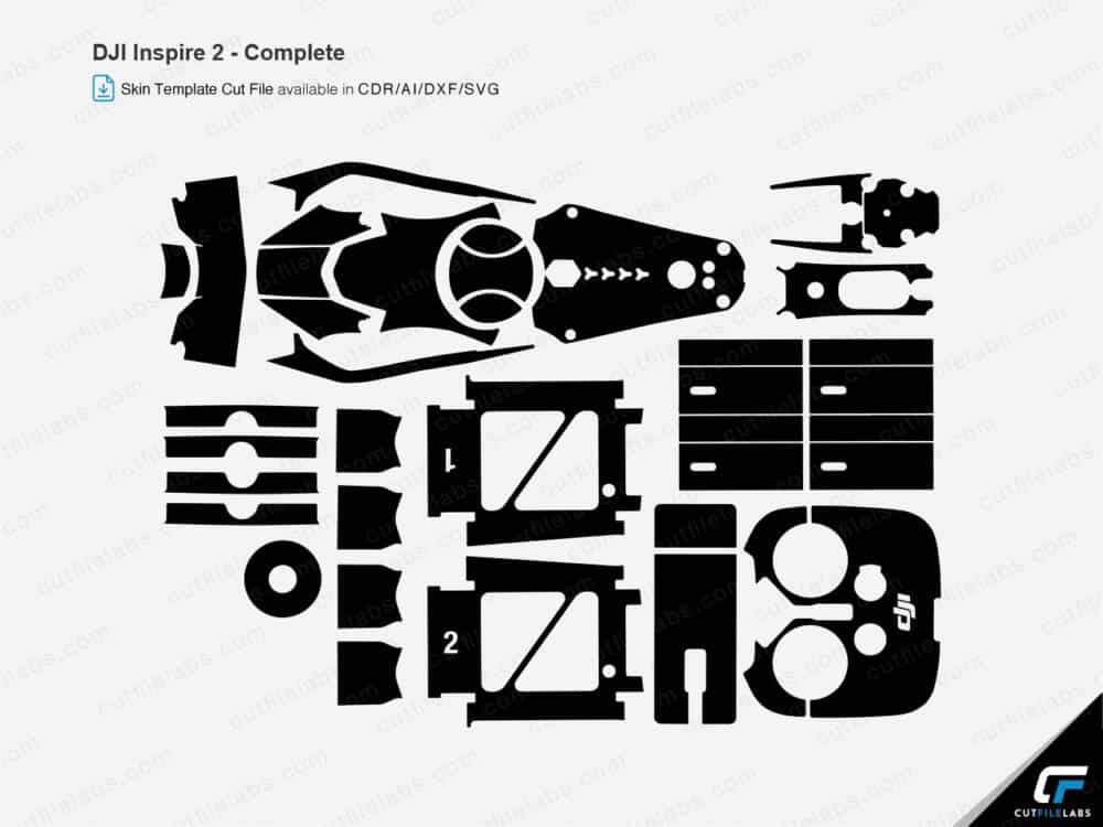 DJI Inspire 2 (2017) Cut File Template | CutFileLabs