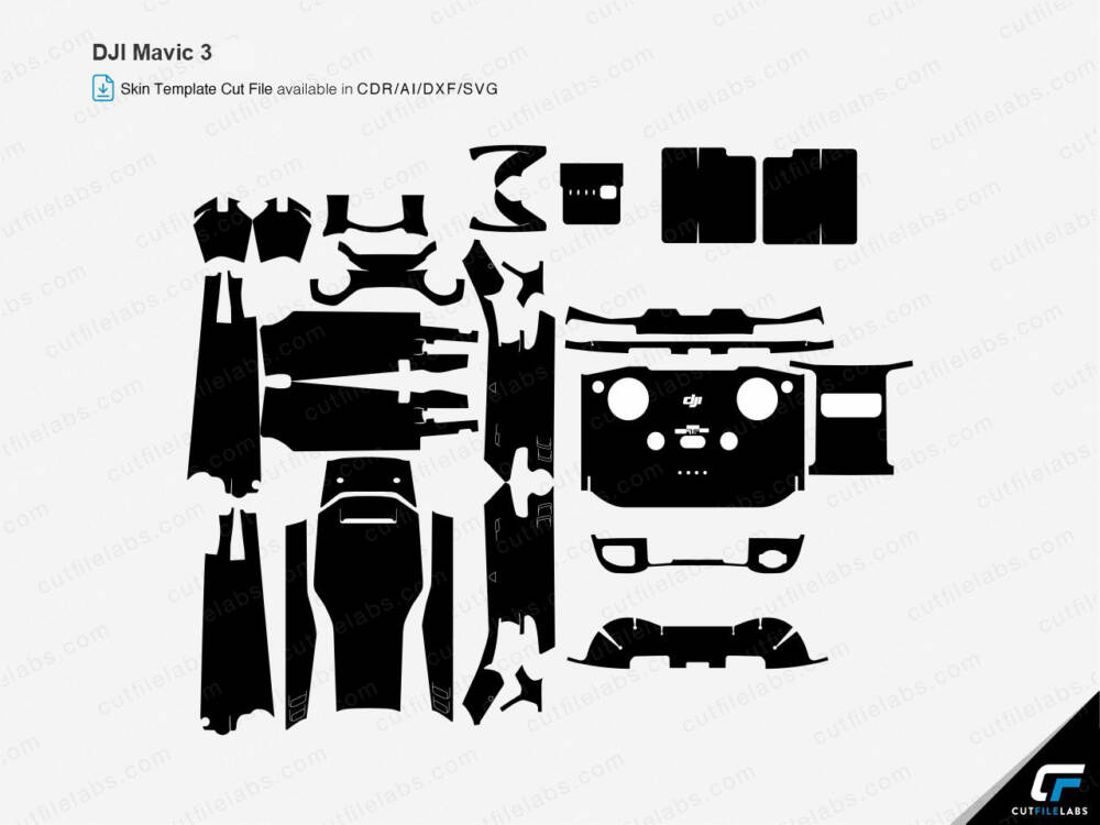 DJI Mavic 3 (Classic) (2021) Cut File Template | CutFileLabs