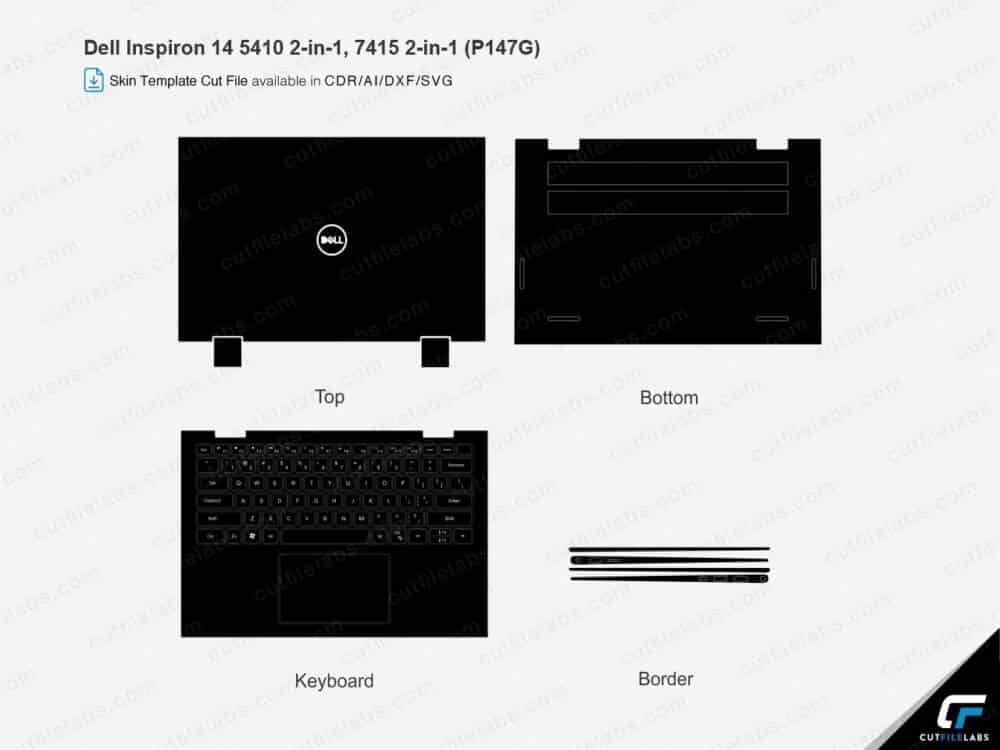 Dell Inspiron 14 5410 2in1, 7415 2in1 (P147G) Cut File Template