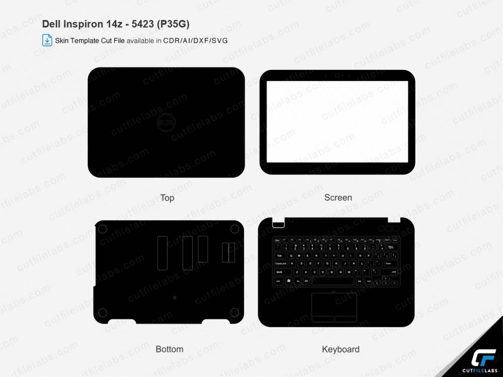 Dell Inspiron 14 N4030 (P07G) Cut File Template | Cut File Labs