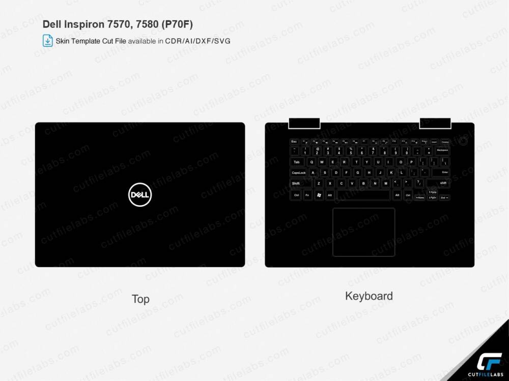 Dell Inspiron 7570 (P70F) (2018) Cut File Template | CutFileLabs