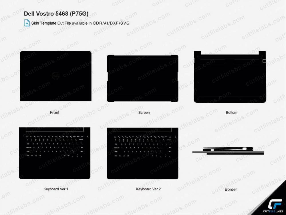 Dell Vostro 5468 (P75G) Cut File Template | Cut File Labs