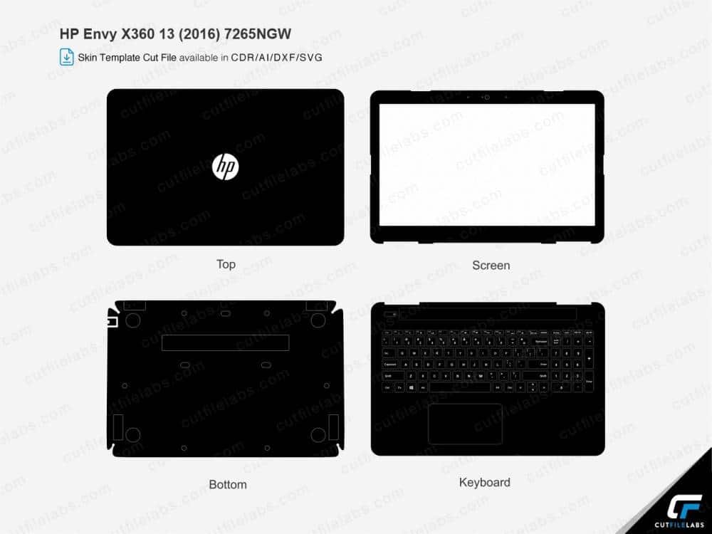 HP Envy x360 13 7265NGW (2016) Cut File Template | CutFileLabs