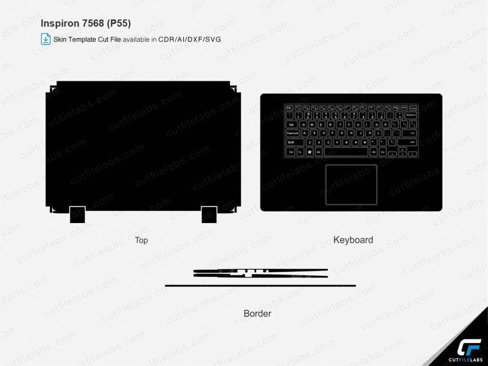 Dell Inspiron 7568 (P55) (2015) Cut File Template | CutFileLabs