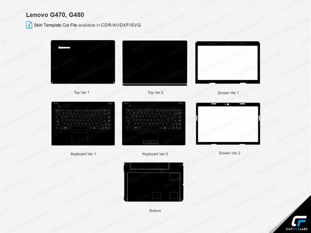 Lenovo G470, G480 (2011, 2012) Cut File Template | CutFileLabs