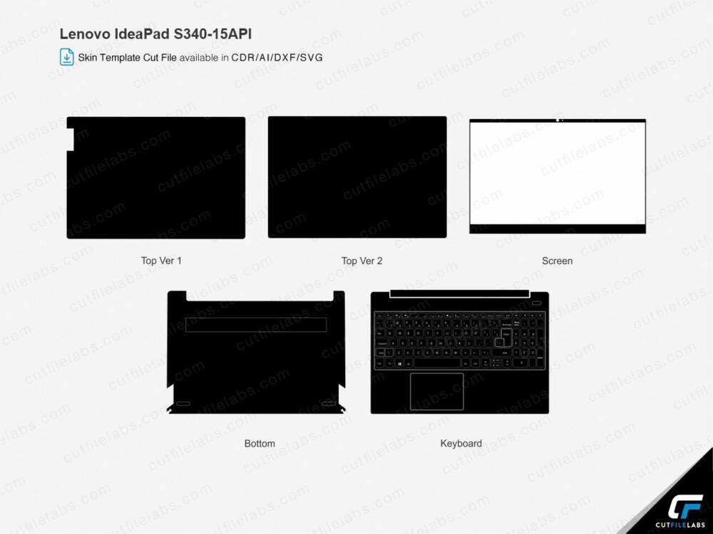 Lenovo IdeaPad S340, 15API (2019) Cut File Template | CutFileLabs