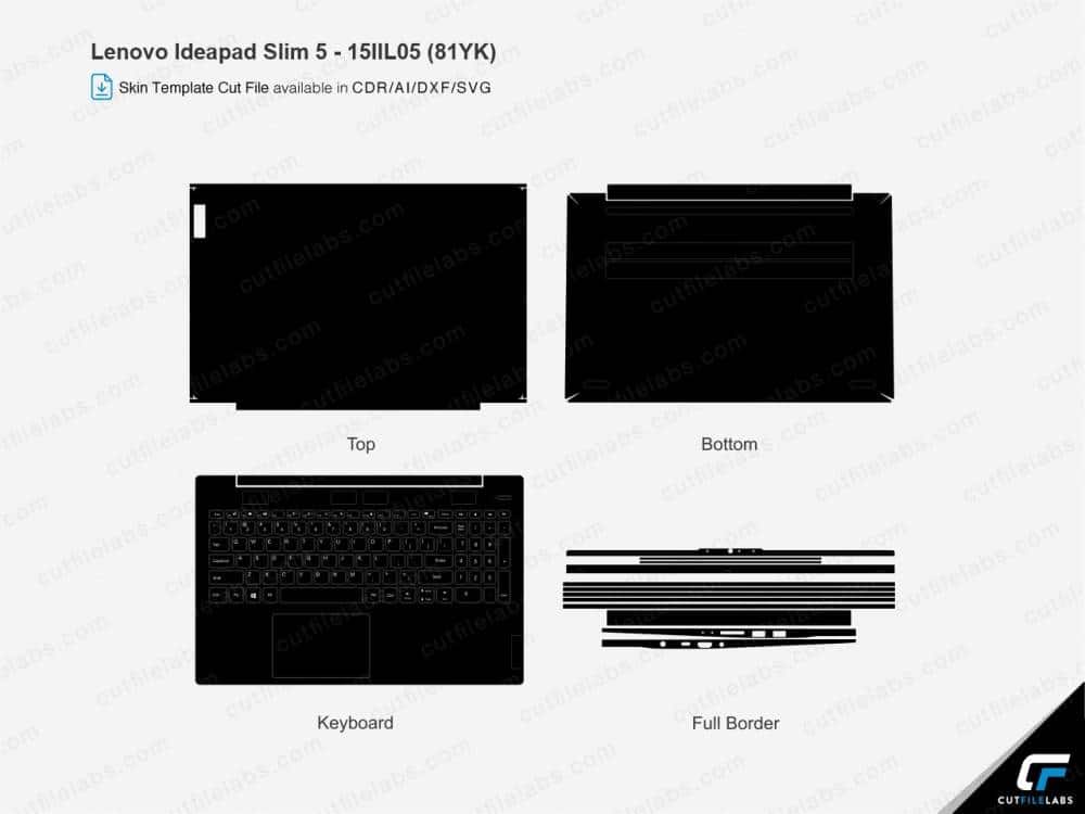 Lenovo IdeaPad Slim 5 - 15IIL05 (81YK) (2020) Cut File Template ...