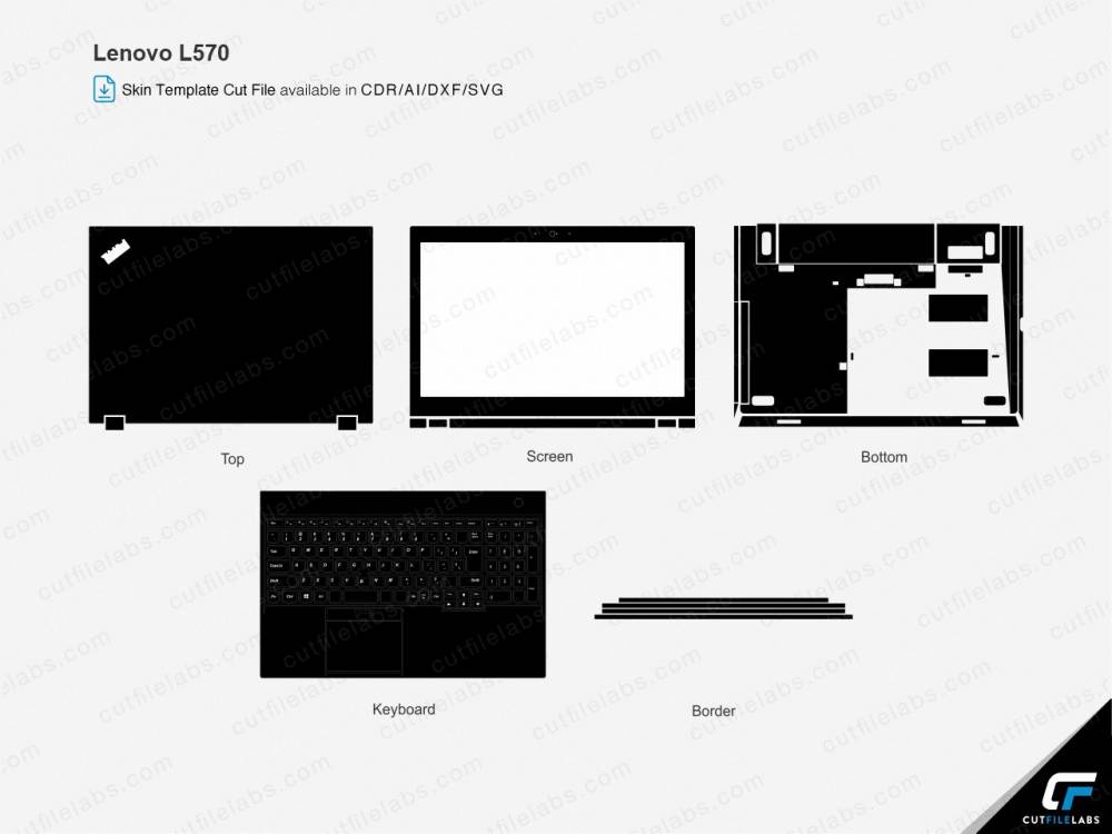 Lenovo Thinkpad L570 (2016) Cut File Template | CutFileLabs