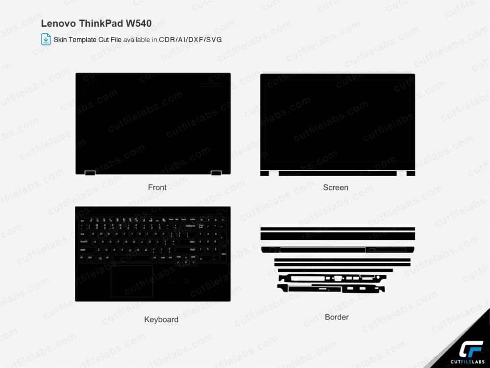 Lenovo ThinkPad W540 (2013) Cut File Template | CutFileLabs