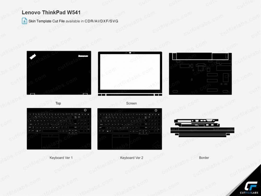 Lenovo ThinkPad W530 Cut File Template | Cut File Labs