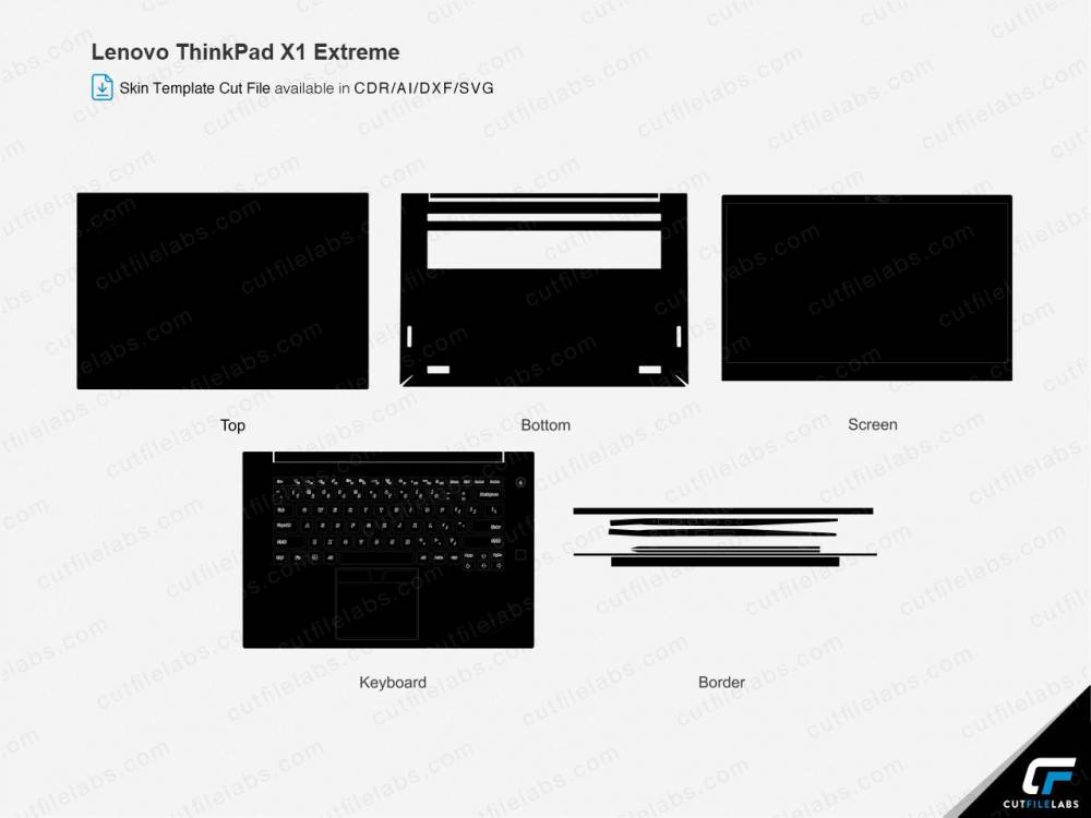 Lenovo ThinkPad X1 Extreme (2018) Cut File Template CutFileLabs