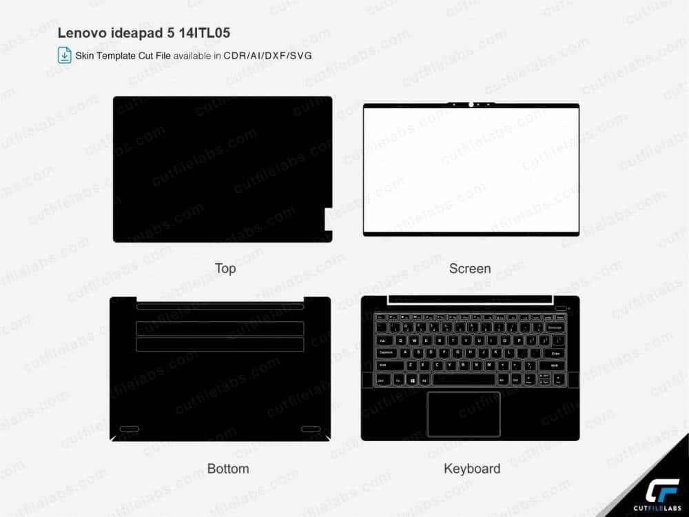 Lenovo Ideapad 5 14ITL05 (2020) Cut File Template | CutFileLabs