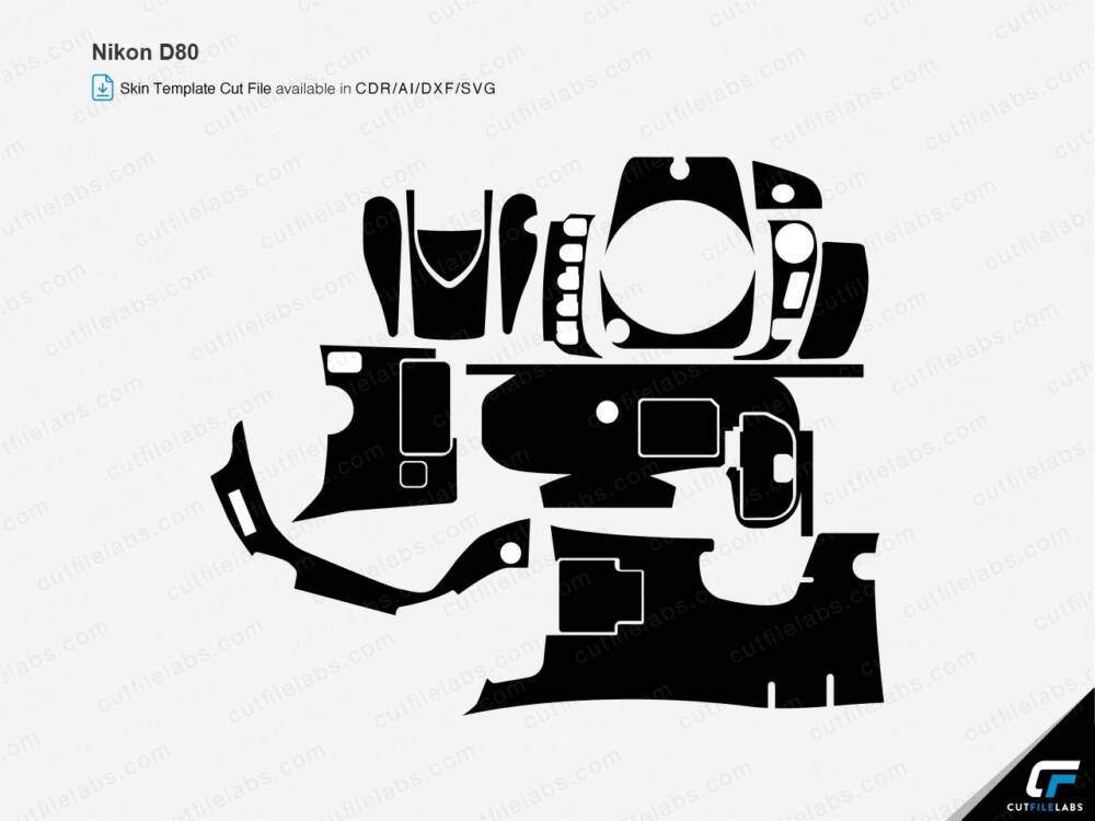 Nikon D80 (2006) Cut File Template | CutFileLabs