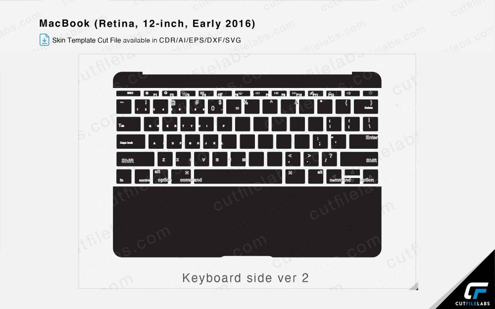 MacBook 12 inch (A1534) (2015) Cut File Template | CutFileLabs