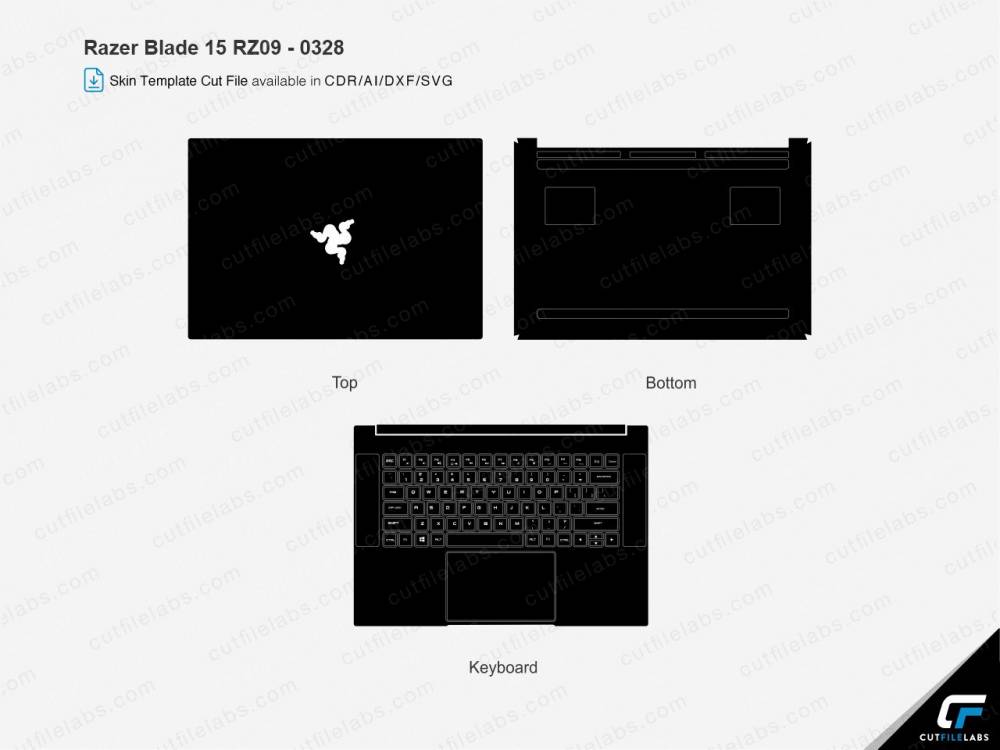 Razer Blade 15 RZ09-0328 (2020) Cut File Template | CutFileLabs